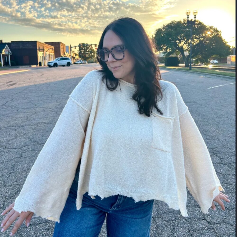 NWT | Raw Edge Oversized Sweater